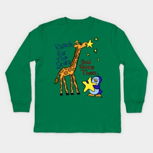 Reach for the stars... and share them. Kids Long Sleeve T-Shirt